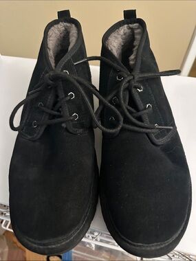 Men's UGG Black Suede Lace-Up Winter  Boots